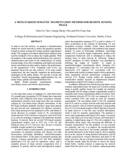 A Miniaturized Semantic Segmentation Method for Remote Sensing Image