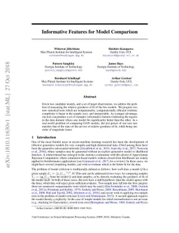 Informative Features for Model Comparison