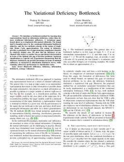 The Variational Deficiency Bottleneck