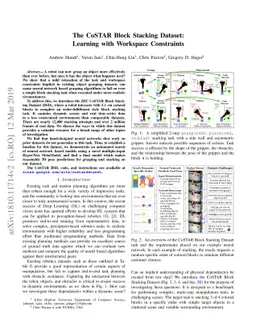 The CoSTAR Block Stacking Dataset: Learning with Workspace Constraints