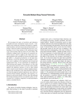 Towards Robust Deep Neural Networks