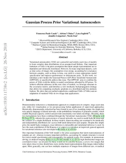 Gaussian Process Prior Variational Autoencoders