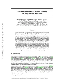 Discrimination-aware Channel Pruning for Deep Neural Networks