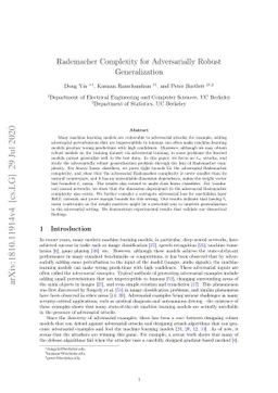 Rademacher Complexity for Adversarially Robust Generalization