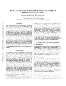 Neural source-filter-based waveform model for statistical parametric
  speech synthesis