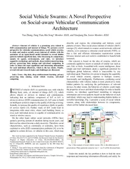 Social Vehicle Swarms: A Novel Perspective on Social-aware Vehicular
  Communication Architecture