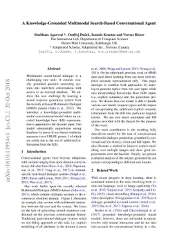 A Knowledge-Grounded Multimodal Search-Based Conversational Agent