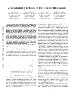 Characterizing Entities in the Bitcoin Blockchain