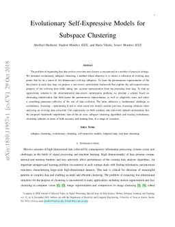 Evolutionary Self-Expressive Models for Subspace Clustering