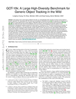 GOT-10k: A Large High-Diversity Benchmark for Generic Object Tracking in
  the Wild