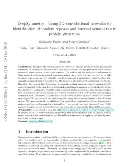 DeepSymmetry : Using 3D convolutional networks for identification of
  tandem repeats and internal symmetries in protein structures