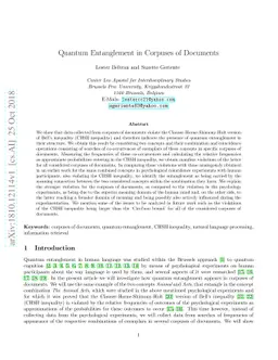 Quantum Entanglement in Corpuses of Documents