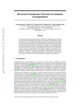 Recurrent Transformer Networks for Semantic Correspondence