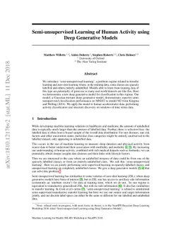 Semi-unsupervised Learning of Human Activity using Deep Generative
  Models