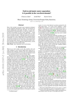 End-to-end music source separation: is it possible in the waveform
  domain?