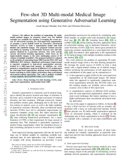 Few-shot 3D Multi-modal Medical Image Segmentation using Generative
  Adversarial Learning