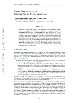 Three Mechanisms of Weight Decay Regularization