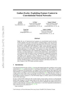 Gather-Excite: Exploiting Feature Context in Convolutional Neural
  Networks