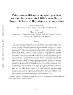 Prior-preconditioned conjugate gradient method for accelerated Gibbs
  sampling in "large $n$ & large $p$" Bayesian sparse regression
