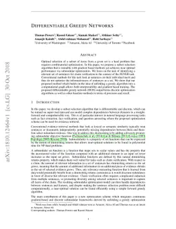 Differentiable Greedy Networks