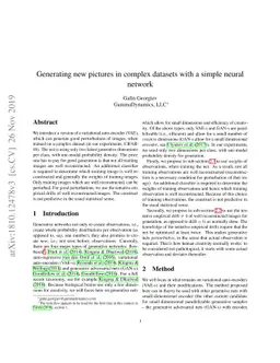 Generating new pictures in complex datasets with a simple neural network