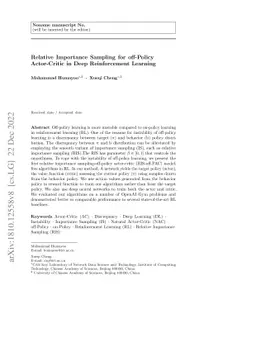 Relative Importance Sampling For Off-Policy Actor-Critic in Deep
  Reinforcement Learning