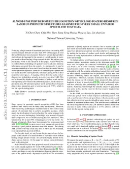 Almost-unsupervised Speech Recognition with Close-to-zero Resource Based
  on Phonetic Structures Learned from Very Small Unpaired Speech and Text Data