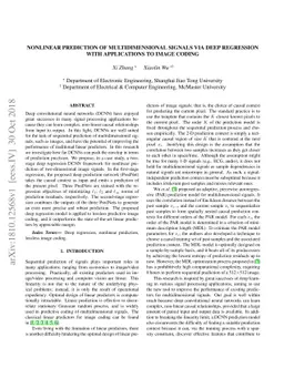 Nonlinear Prediction of Multidimensional Signals via Deep Regression
  with Applications to Image Coding