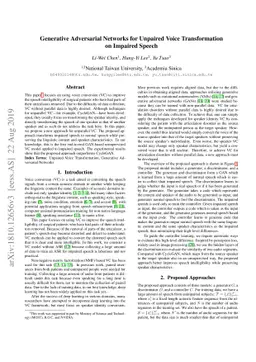 Generative Adversarial Networks for Unpaired Voice Transformation on
  Impaired Speech