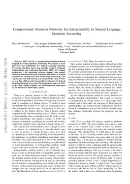 Compositional Attention Networks for Interpretability in Natural
  Language Question Answering