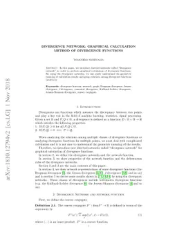 Divergence Network: Graphical calculation method of divergence functions