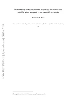 Discovering state-parameter mappings in subsurface models using
  generative adversarial networks