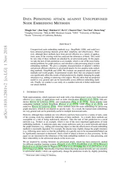 Data Poisoning Attack against Unsupervised Node Embedding Methods