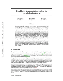 DropBlock: A regularization method for convolutional networks