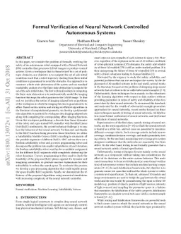 Formal Verification of Neural Network Controlled Autonomous Systems