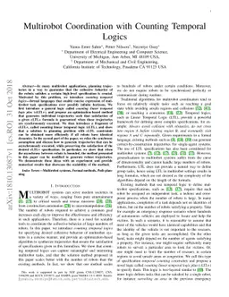Multirobot Coordination with Counting Temporal Logics