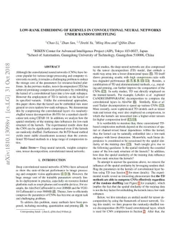 Low-Rank Embedding of Kernels in Convolutional Neural Networks under
  Random Shuffling