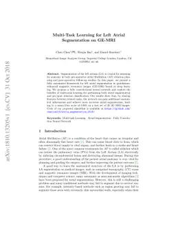 Multi-Task Learning for Left Atrial Segmentation on GE-MRI