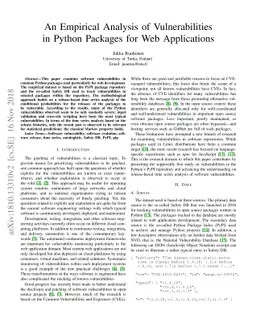 An Empirical Analysis of Vulnerabilities in Python Packages for Web
  Applications