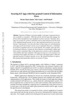 Securing IoT Apps with Fine-grained Control of Information Flows