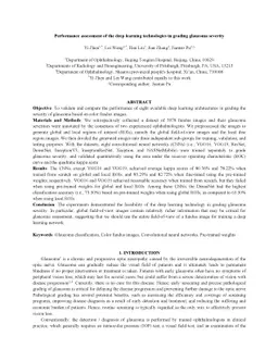 Performance assessment of the deep learning technologies in grading
  glaucoma severity
