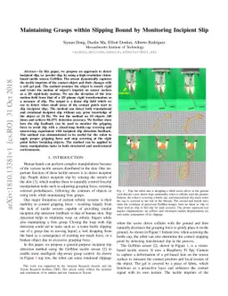 Maintaining Grasps within Slipping Bound by Monitoring Incipient Slip