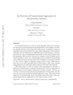 An Overview of Computational Approaches for Interpretation Analysis