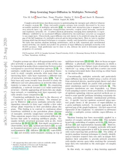 Deep Learning Super-Diffusion in Multiplex Networks