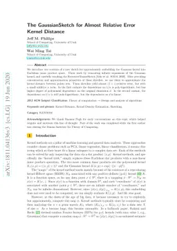 The GaussianSketch for Almost Relative Error Kernel Distance