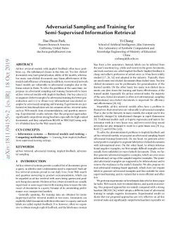 Adversarial Sampling and Training for Semi-Supervised Information
  Retrieval