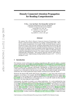 Densely Connected Attention Propagation for Reading Comprehension