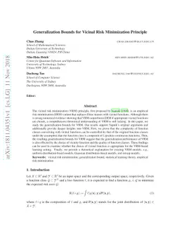 Generalization Bounds for Vicinal Risk Minimization Principle