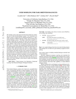 User Modeling for Task Oriented Dialogues