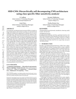HSD-CNN: Hierarchically self decomposing CNN architecture using class
  specific filter sensitivity analysis